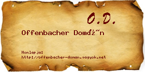 Offenbacher Domán névjegykártya